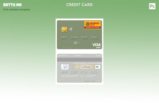 Шаблон за виза за дебитна картичка на Народната банка на Шри Ланка во модерен ст